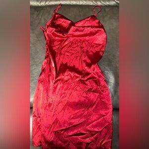 Elegant Red Velvet Dress